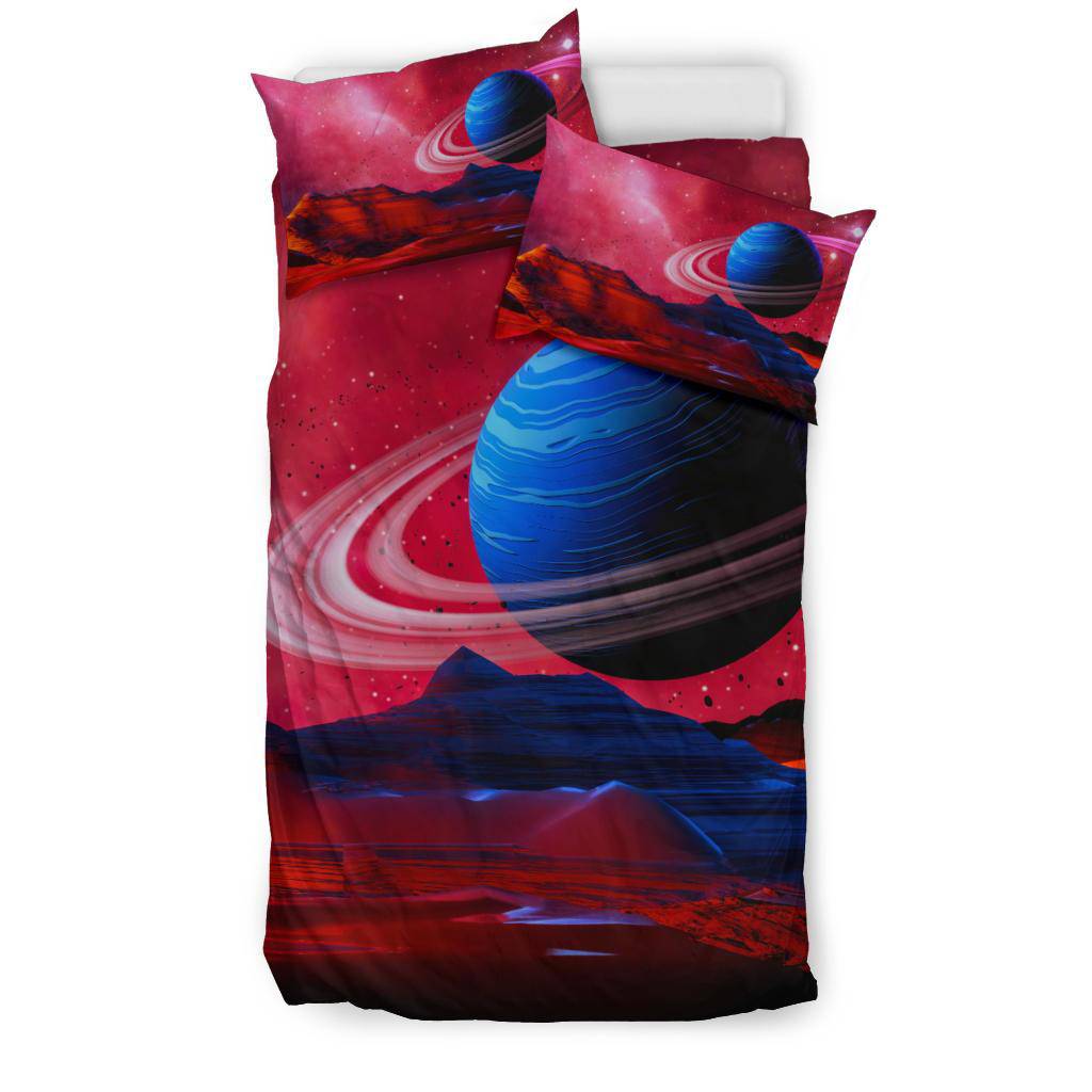 Fantasy Space Planet Surfase Univerce Stras Pink Bedding Set - Top Content | POD Collection | Free Shipping