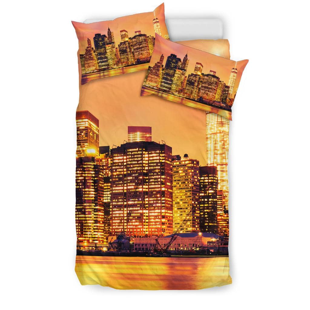 New York City Manhattan Midtown Sunset Lights Bedding Set - Top Content | POD Collection | Free Shipping