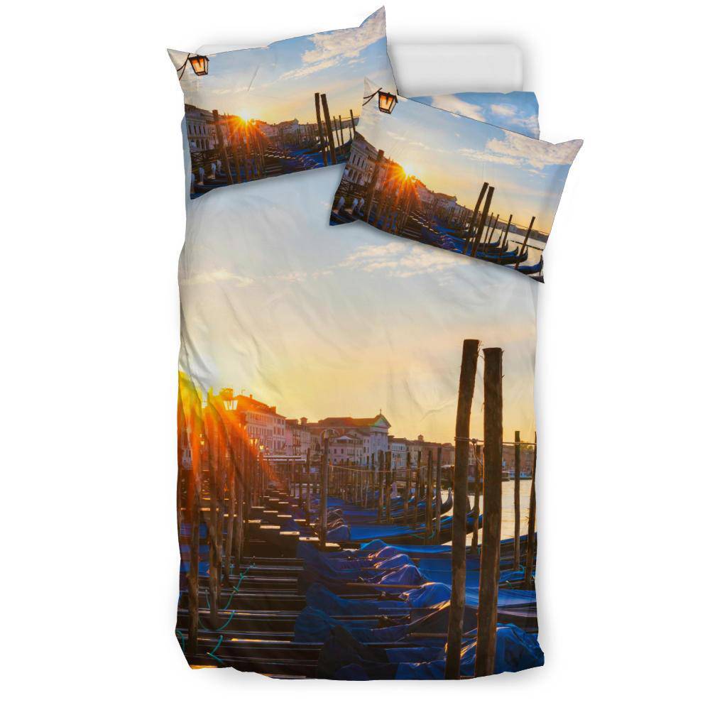 Venice City Italy Gondolas Sunrise Sea Bedding Set - Top Content | POD Collection | Free Shipping