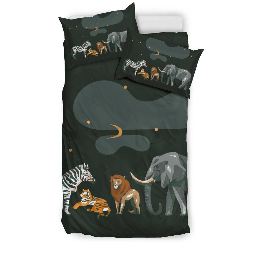 African Saffari Animals Zebra Tiger Lion Elephant Bedding Set - Top Content | POD Collection | Free Shipping