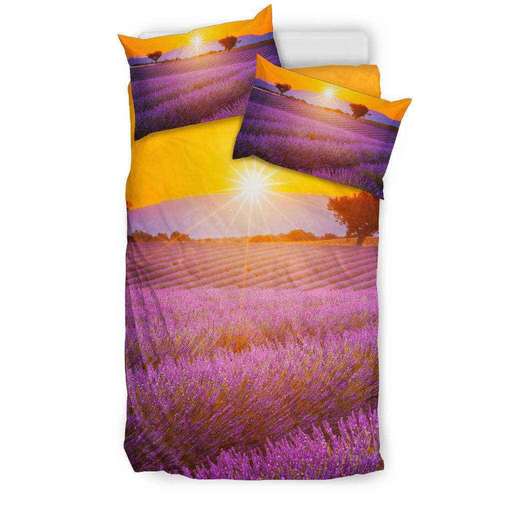 Lavender Field Sunset Purple Bedding Set - Top Content | POD Collection | Free Shipping