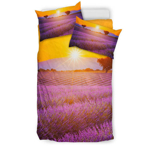 Lavender Field Sunset Purple Bedding Set - Top Content | POD Collection | Free Shipping