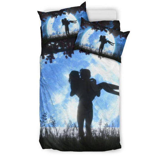 Couple Kissing Moonlight Night Sky Tree Bedding Set - Top Content | POD Collection | Free Shipping