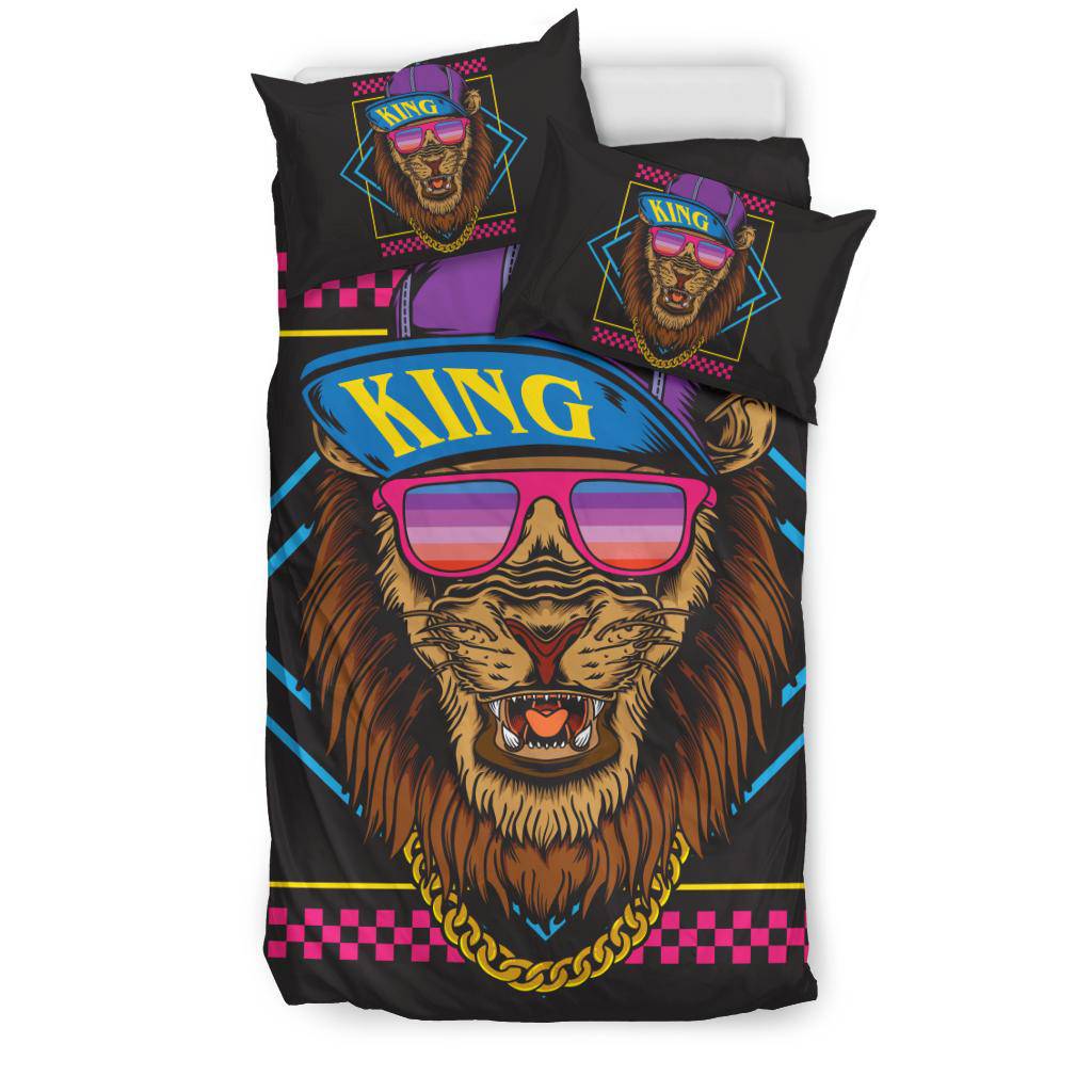 Hip Hop Lion Snapback Retro Bedding Set - Top Content | POD Collection | Free Shipping