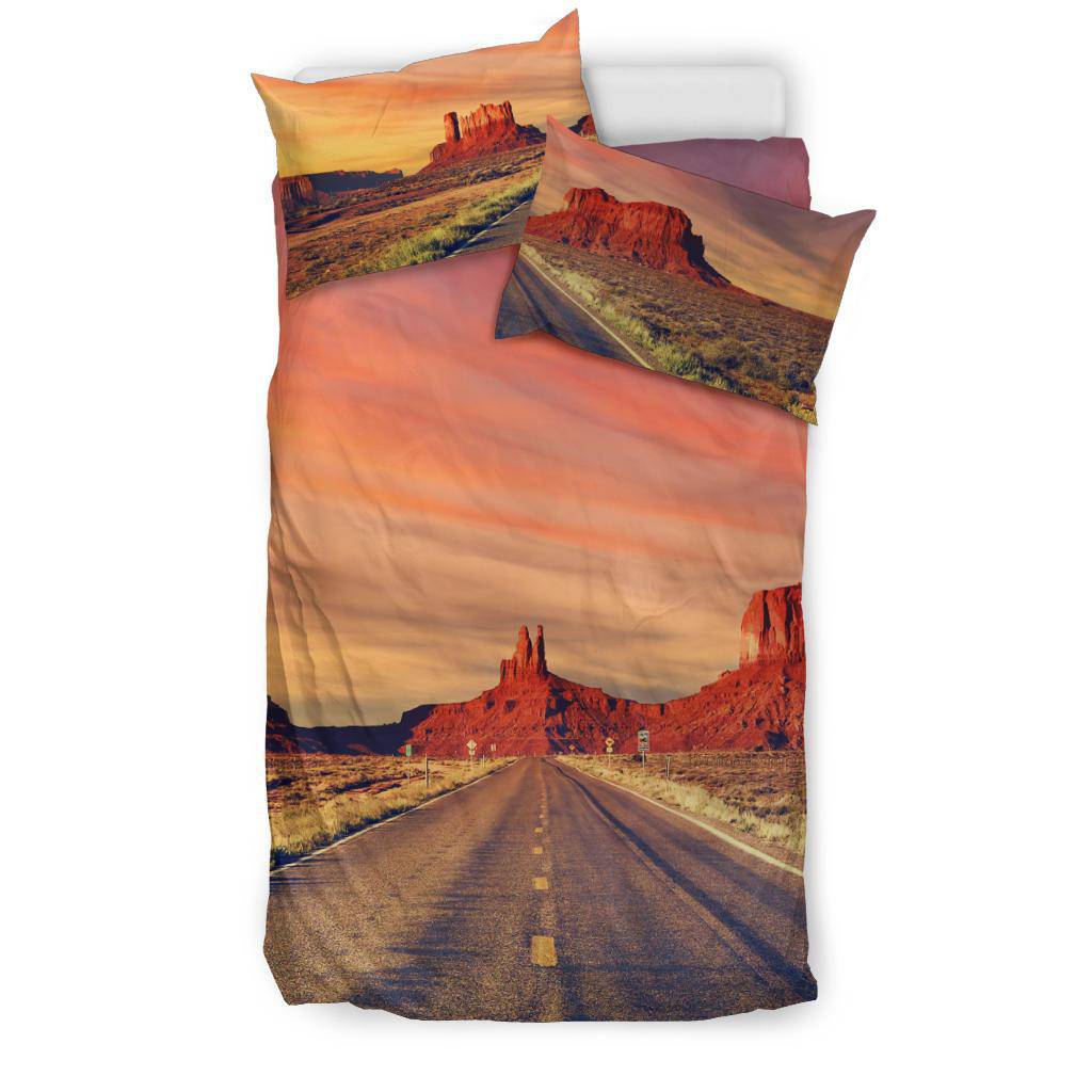 Road Monument Valley Sunset USA Photography Bedding Set - Top Content | POD Collection | Free Shipping