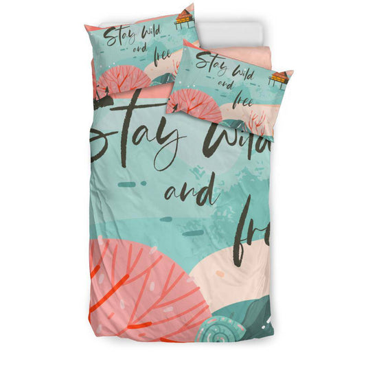 Stay Wild And Free Sea Beach Summer Bedding Set - Top Content | POD Collection | Free Shipping