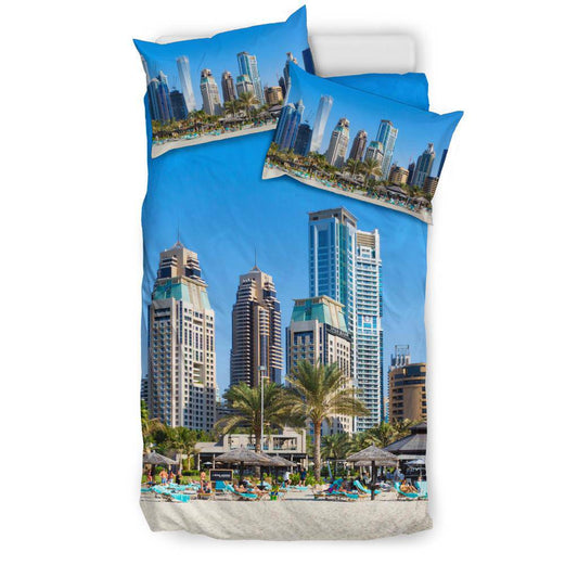 Skyscrapers Jumeirah Beach Dubai City Bedding Set - Top Content | POD Collection | Free Shipping