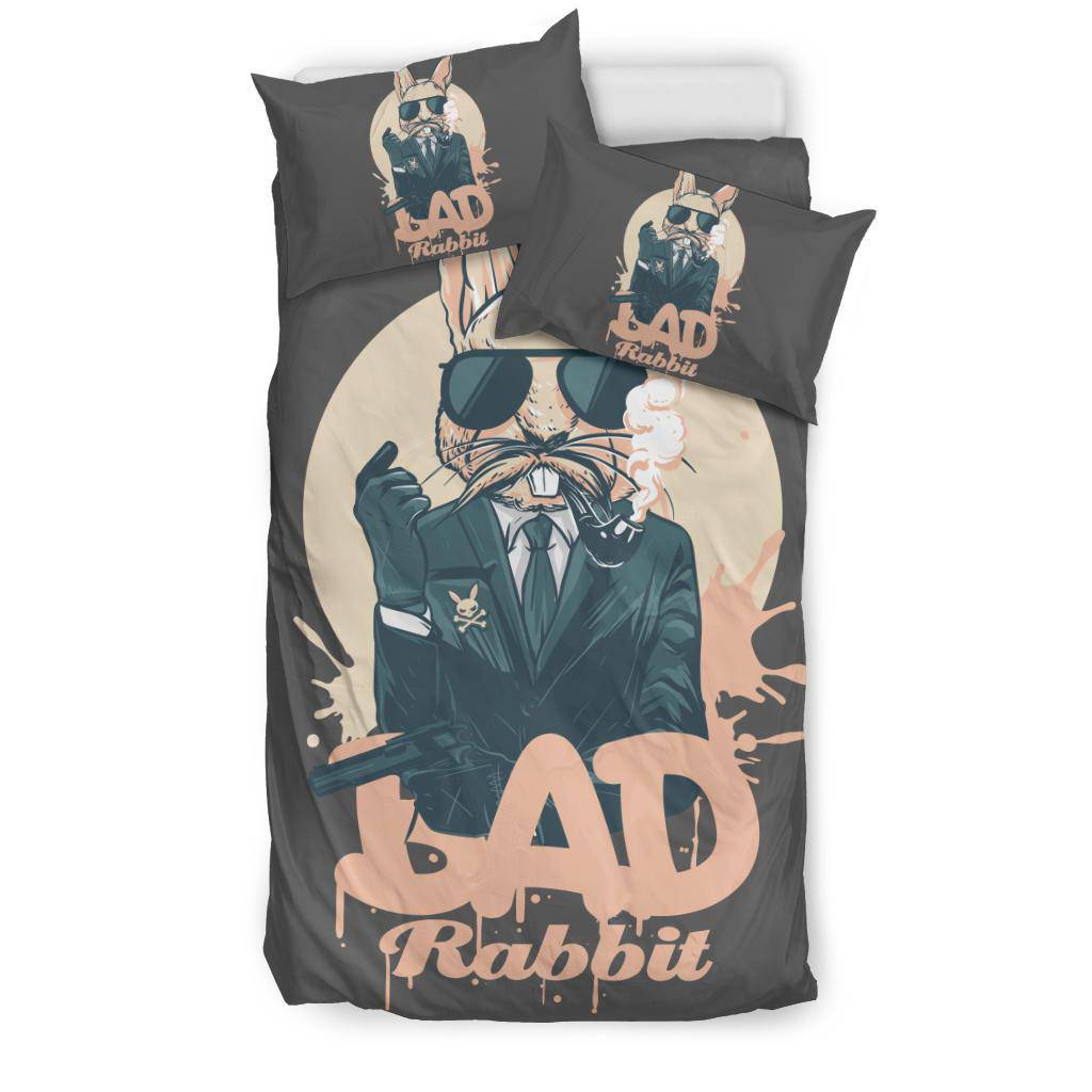 Bad Rabbit Gangster Smoking Gun Bedding Set - Top Content | POD Collection | Free Shipping