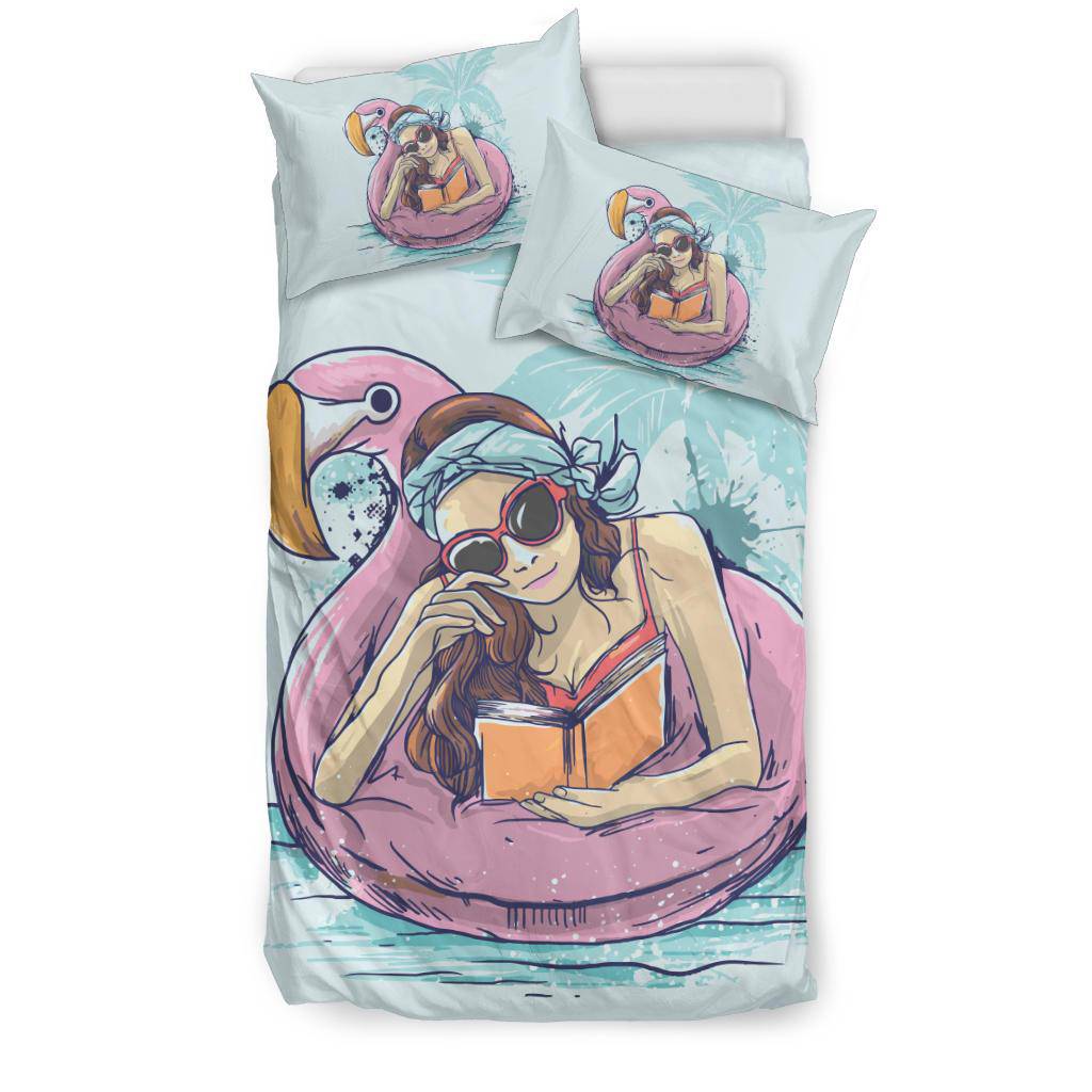 Beach Girl Flamingo Bikini Art Bedding Set - Top Content | POD Collection | Free Shipping