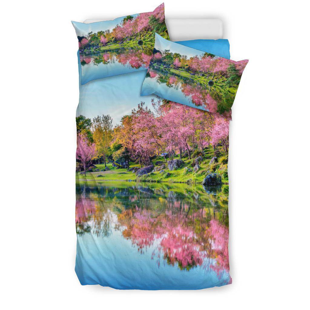 Beautiful Cherry Blossom Trees Pink Bedding Set - Top Content | POD Collection | Free Shipping