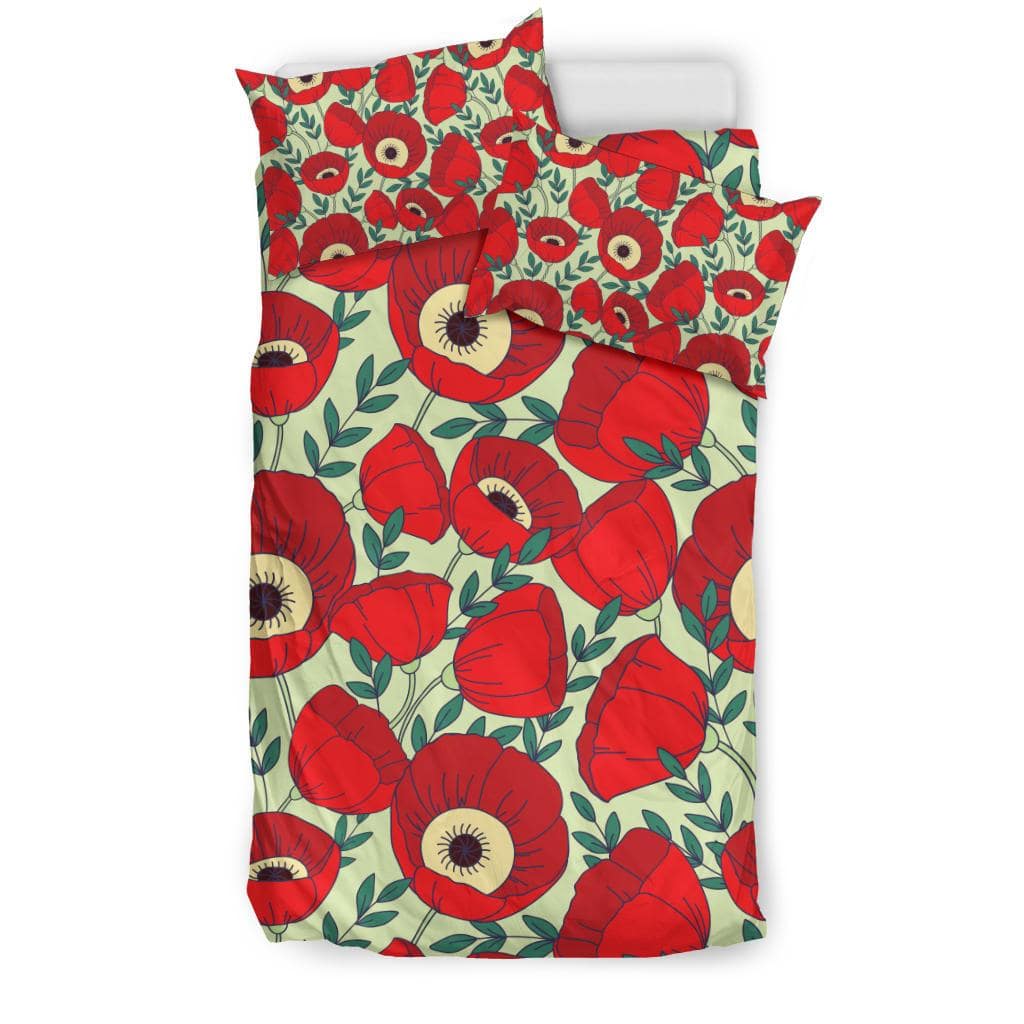 Beautiful Poppie Flowers Plants Bedding Set - Top Content | POD Collection | Free Shipping