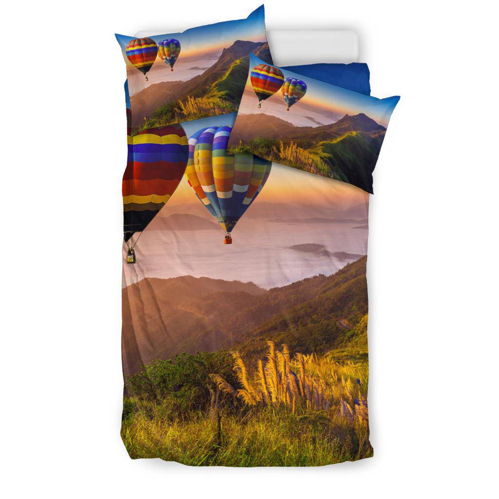 Beautiful Sunrise Hot Air Balloons Bedding Set - Top Content | POD Collection | Free Shipping