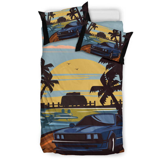 Auto Sunny Beach Vacation Bedding Set - Top Content | POD Collection | Free Shipping