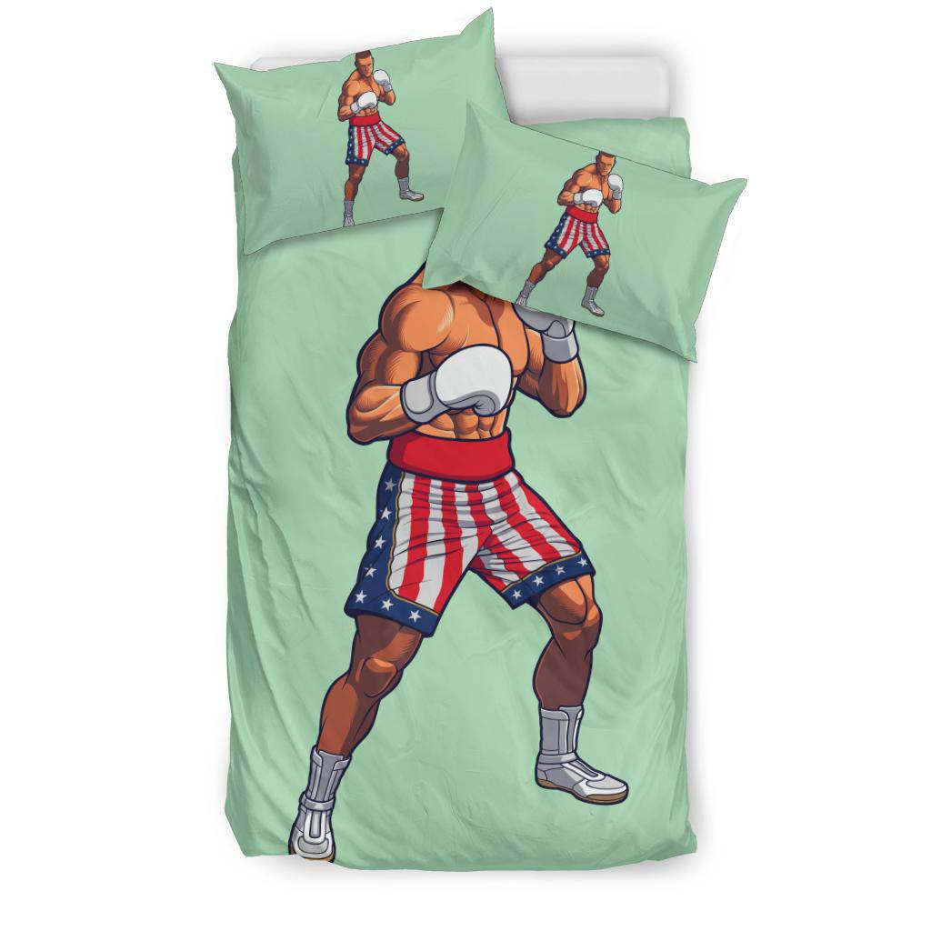 Boxing Fighter USA Flag Cartoon Bedding Set - Top Content | POD Collection | Free Shipping