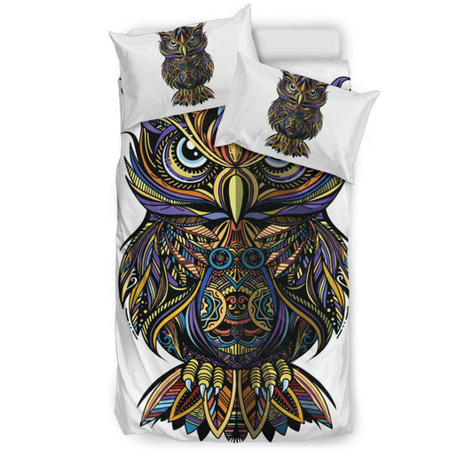 Colorful Owl Zentangle Style Bedding Set - Top Content | POD Collection | Free Shipping