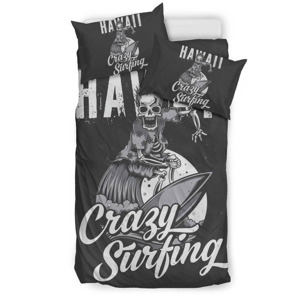 Crazy Skeleton Surfing Hawaii Bedding Set - Top Content | POD Collection | Free Shipping