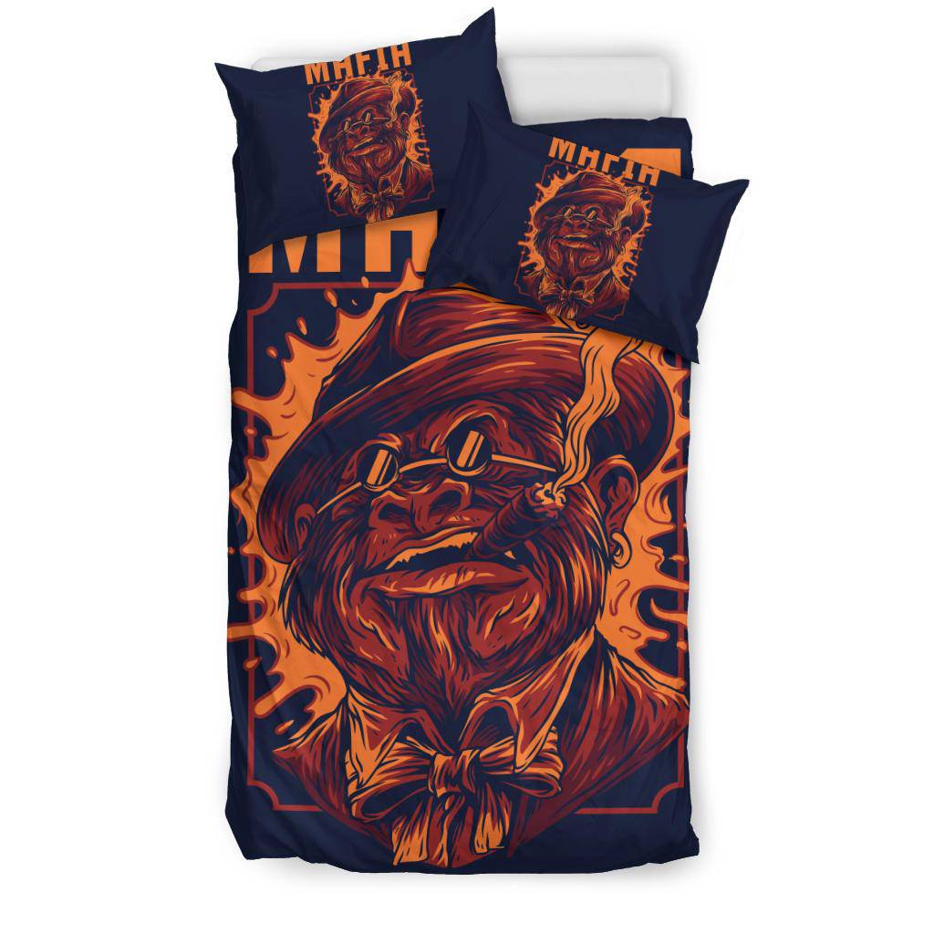 Gangster Smoking Ape Mafia Art Bedding Set - Top Content | POD Collection | Free Shipping