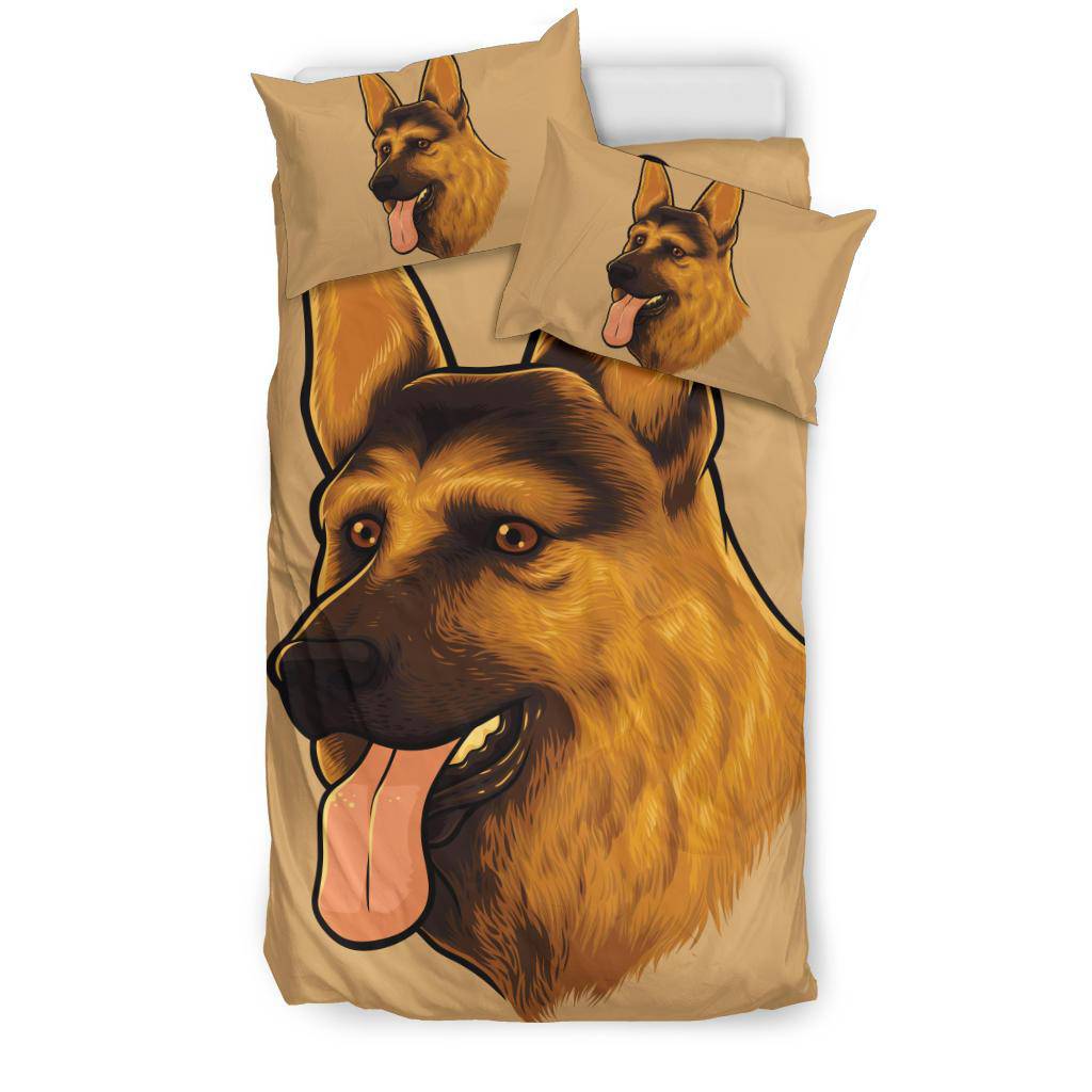 German Shepherd Dog Pet Cartoon Portrait Bedding Set - Top Content | POD Collection | Free Shipping