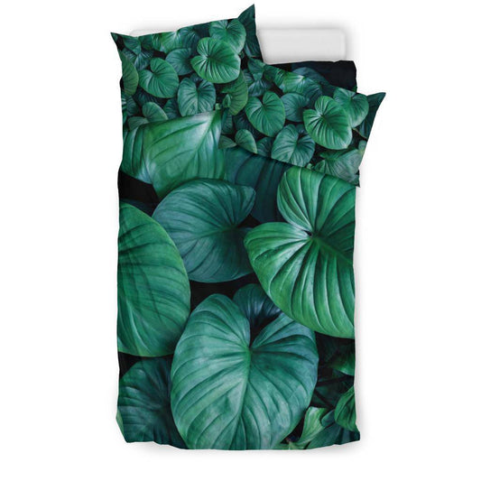 Homalomena Plant Laeaves Bedding Set - Top Content | POD Collection | Free Shipping