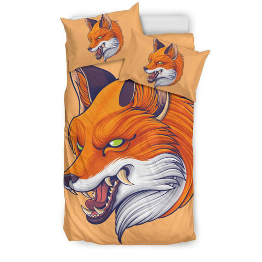 Japanese Style Red Fox Art Cartoon Bedding Set - Top Content | POD Collection | Free Shipping