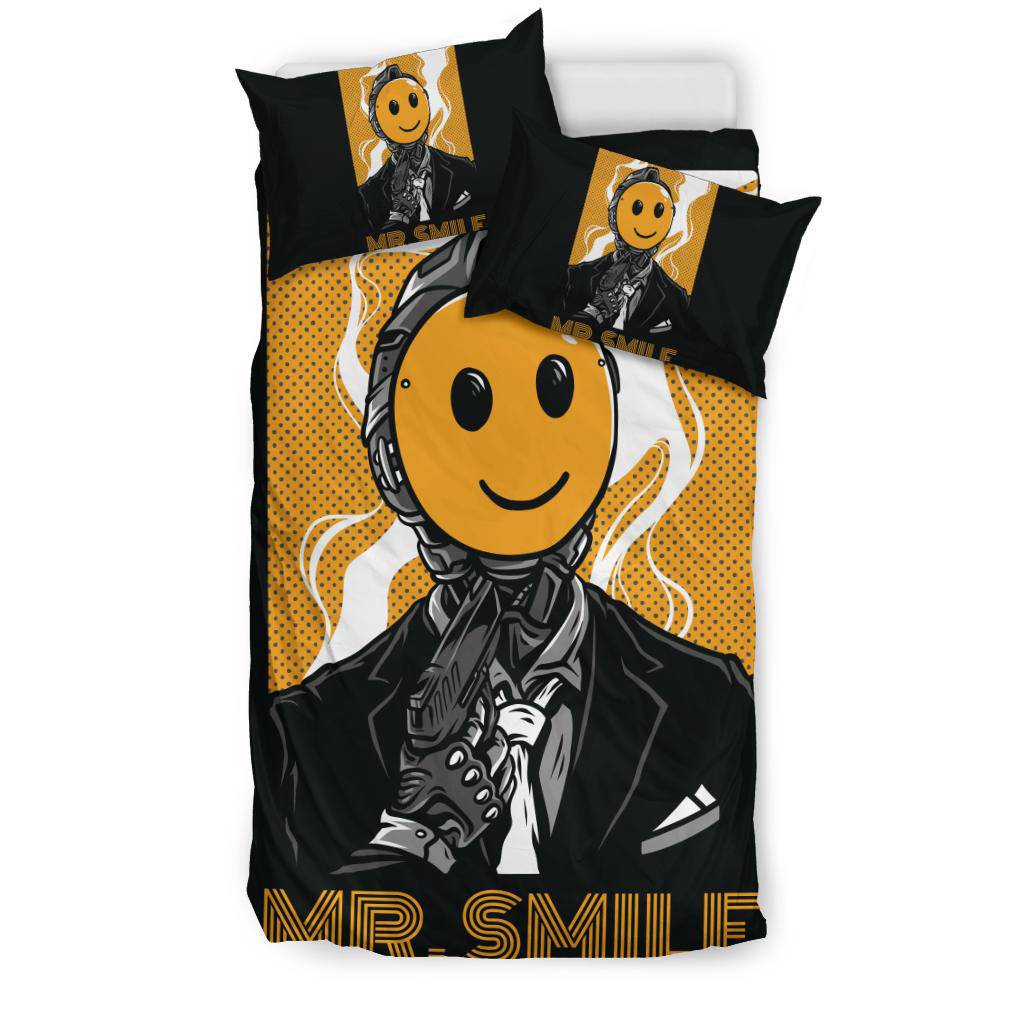 Mr Smile Emoji Art Cartoon Bedding Set - Top Content | POD Collection | Free Shipping