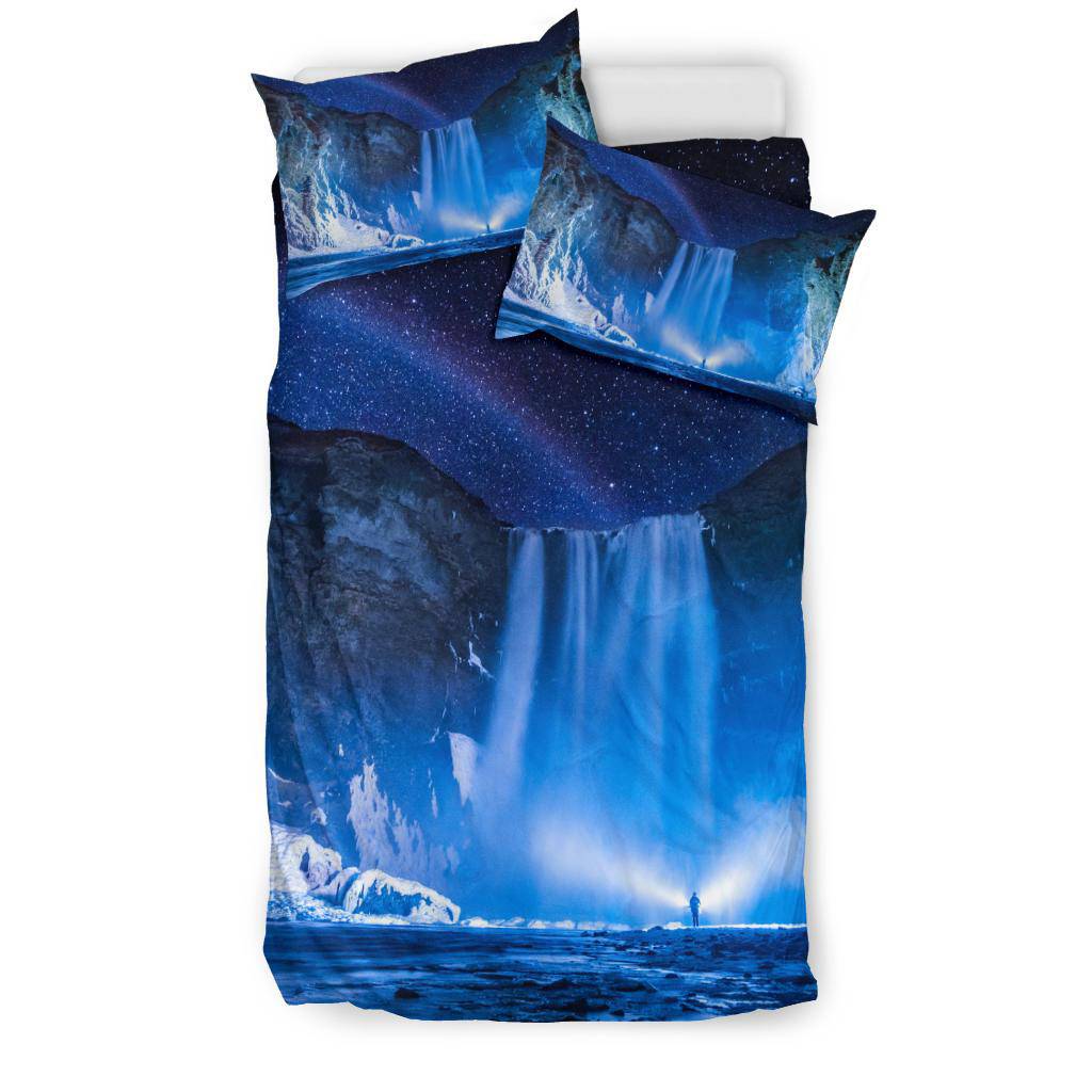 Nightsky Stars Blue Waterfall Bedding Set - Top Content | POD Collection | Free Shipping