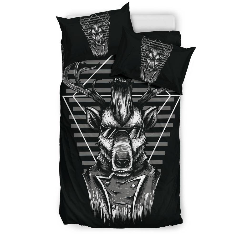 Node Cool Deer Black and White Art Bedding Set - Top Content | POD Collection | Free Shipping