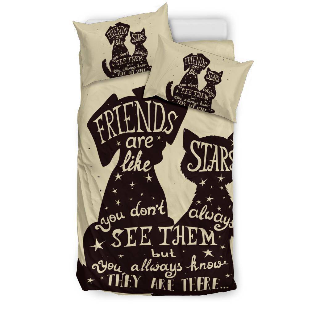 Pets Friends Are Like Stars Bedding Set - Top Content | POD Collection | Free Shipping