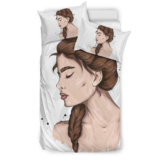 Beautiful Braid Girl Cartoon Bedding Set - Top Content | POD Collection | Free Shipping