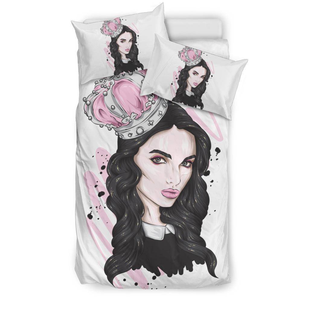 Beautiful Crown Girl Cartoon Bedding Set - Top Content | POD Collection | Free Shipping