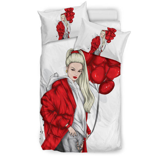 Beautiful Heart Balloon Girl Bedding Set - Top Content | POD Collection | Free Shipping