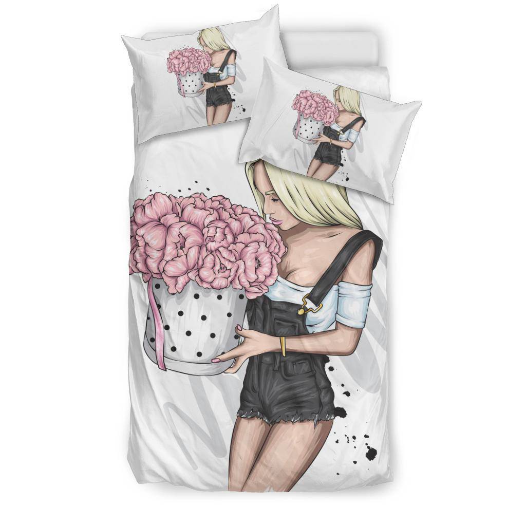 Beautiful Pink Flower Girl Bedding Set - Top Content | POD Collection | Free Shipping