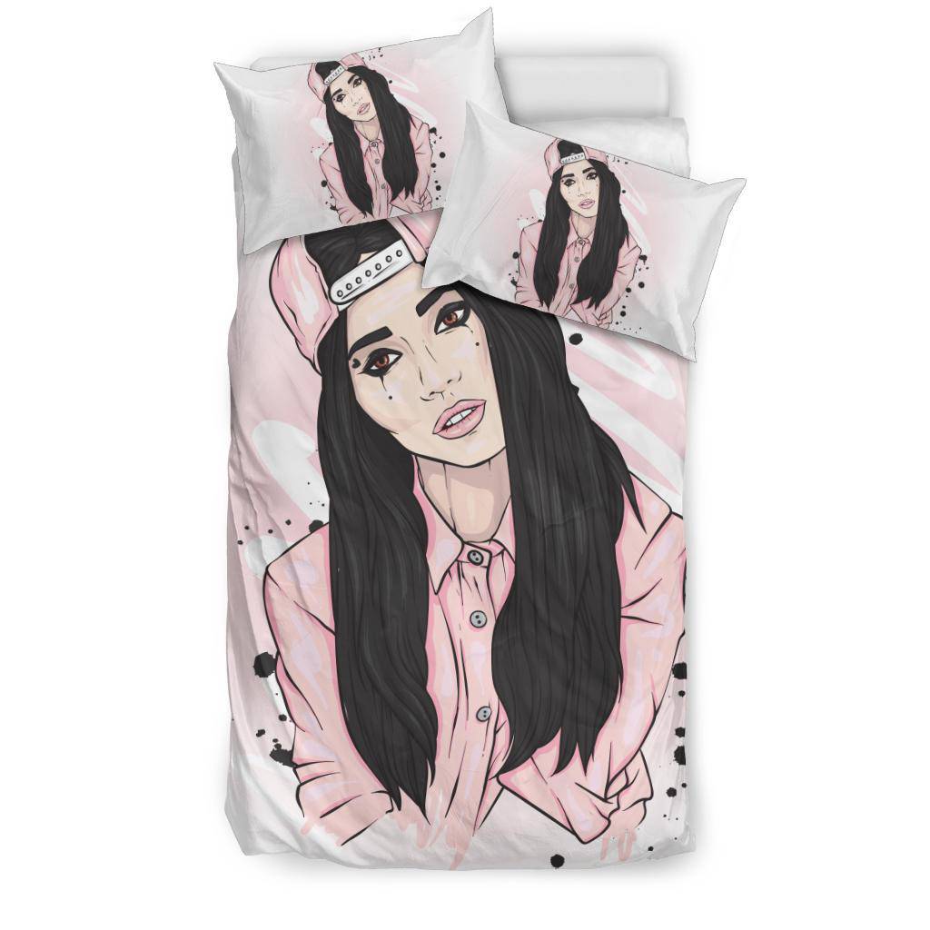 Beautiful Pink Snapback Girl Bedding Set - Top Content | POD Collection | Free Shipping