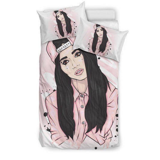 Beautiful Pink Snapback Girl Bedding Set - Top Content | POD Collection | Free Shipping