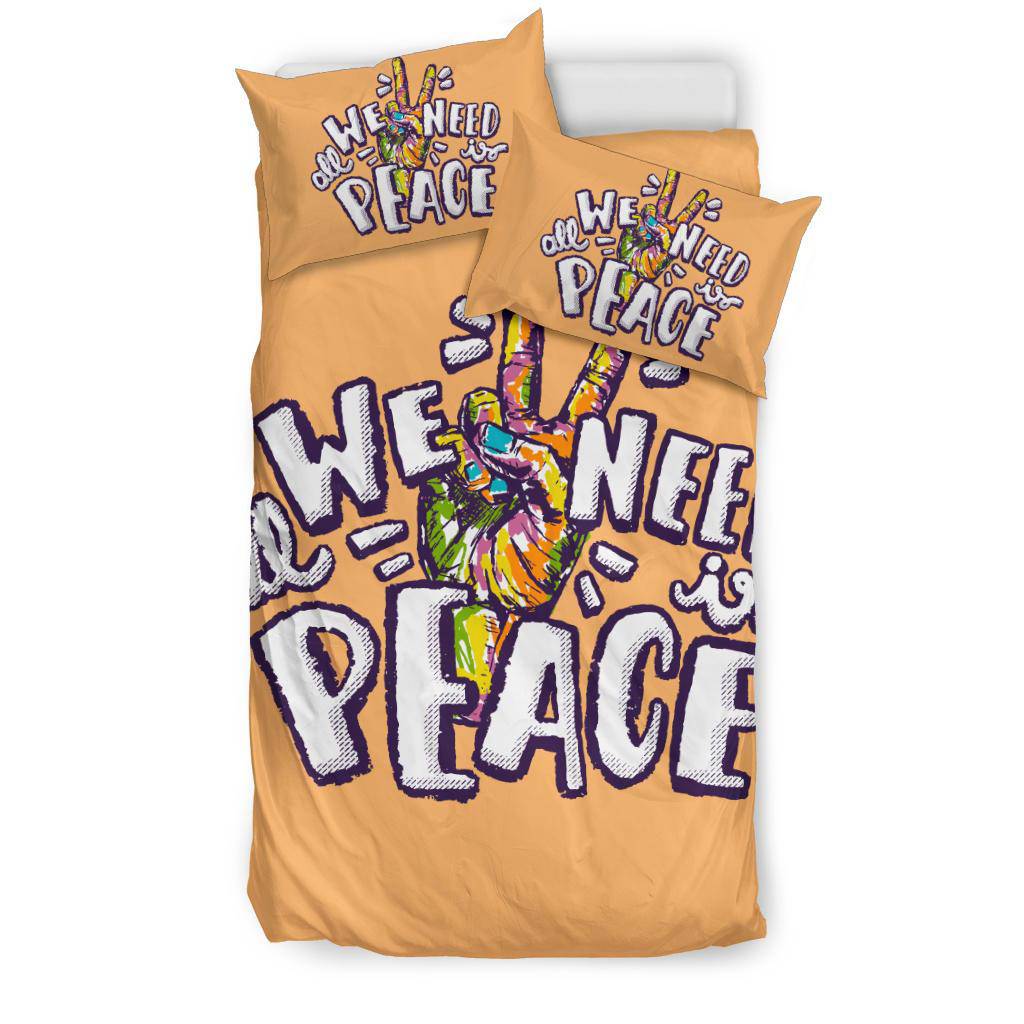 Colourful Hand All you need is peace Bedding Set - Top Content | POD Collection | Free Shipping