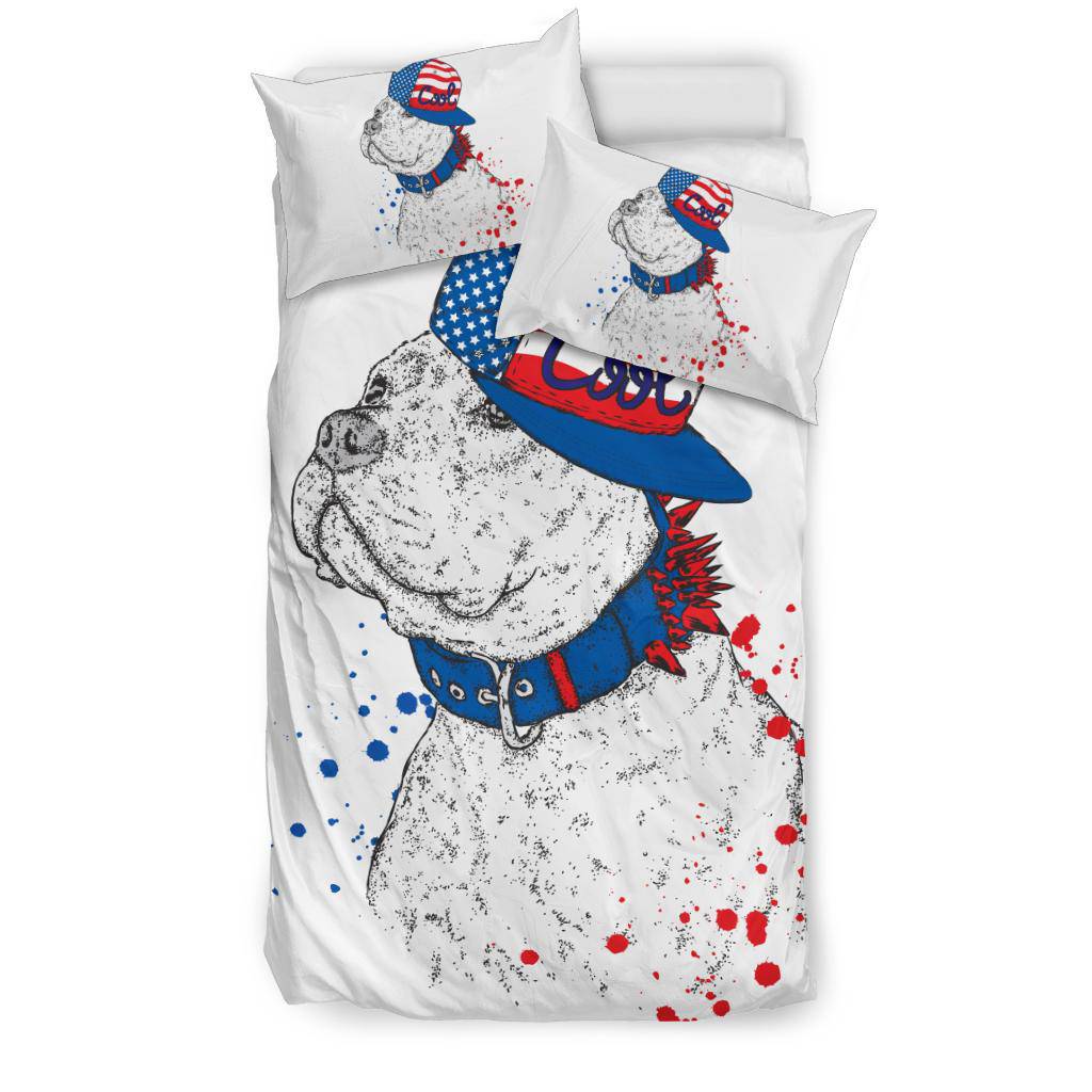 Cool Snapback American Pitbull Cartoon Bedding Set - Top Content | POD Collection | Free Shipping