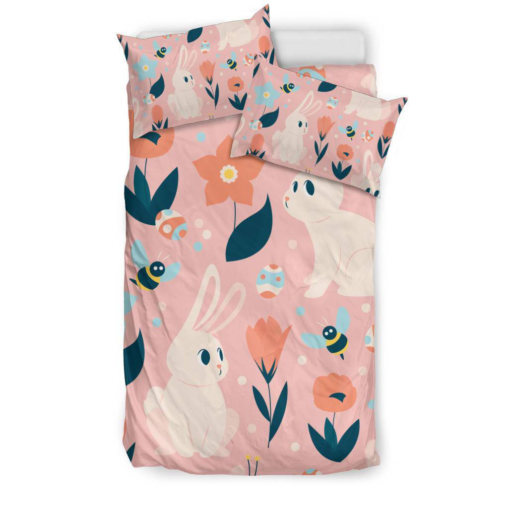 Cute Easter Bunny Spring Colours Cartoon Bedding Set - Top Content | POD Collection | Free Shipping