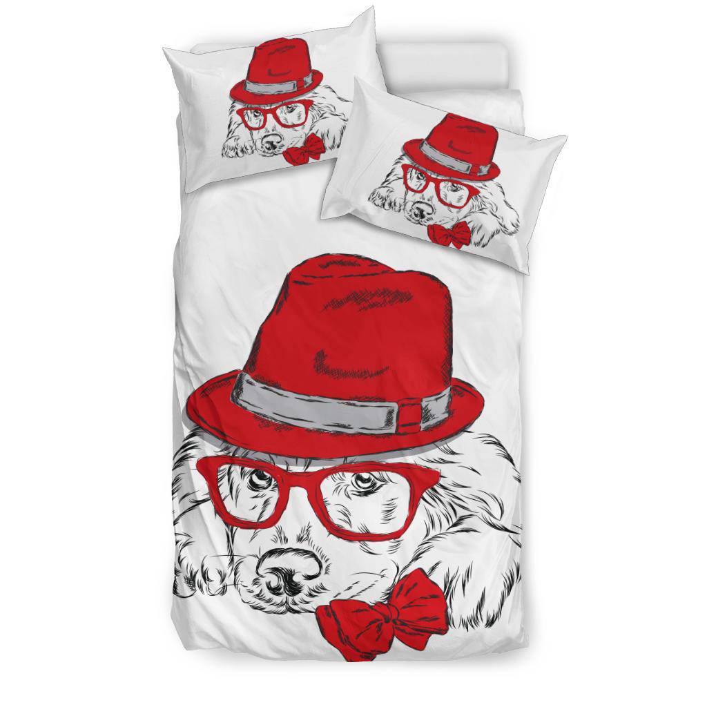 Cute Labrador Puppy Wearing Glasses and Hat Bedding Set - Top Content | POD Collection | Free Shipping