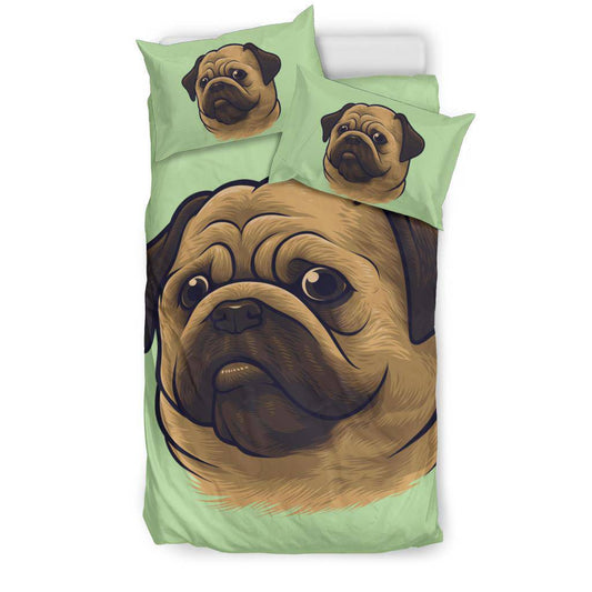 Pug Dog Pet Cartoon Portrait Bedding Set - Top Content | POD Collection | Free Shipping