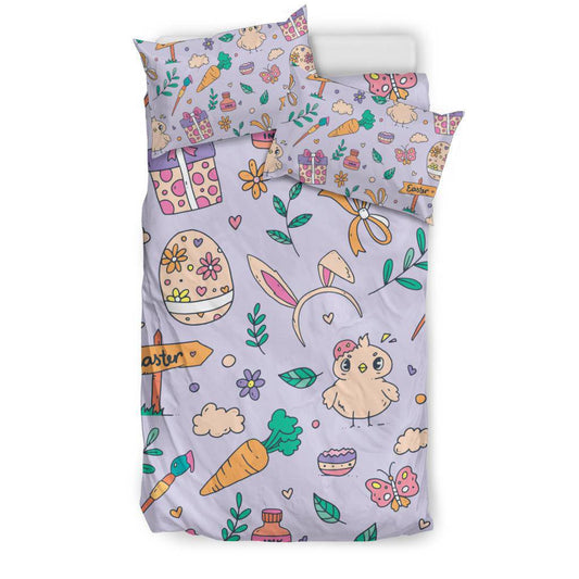 Easter Bunny Background Hand Drawn Art Bedding Set - Top Content | POD Collection | Free Shipping