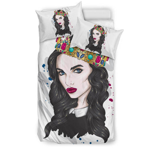 Portrait Of Beautiful Girl With Crown Drawing Bedding Set - Top Content | POD Collection | Free Shipping