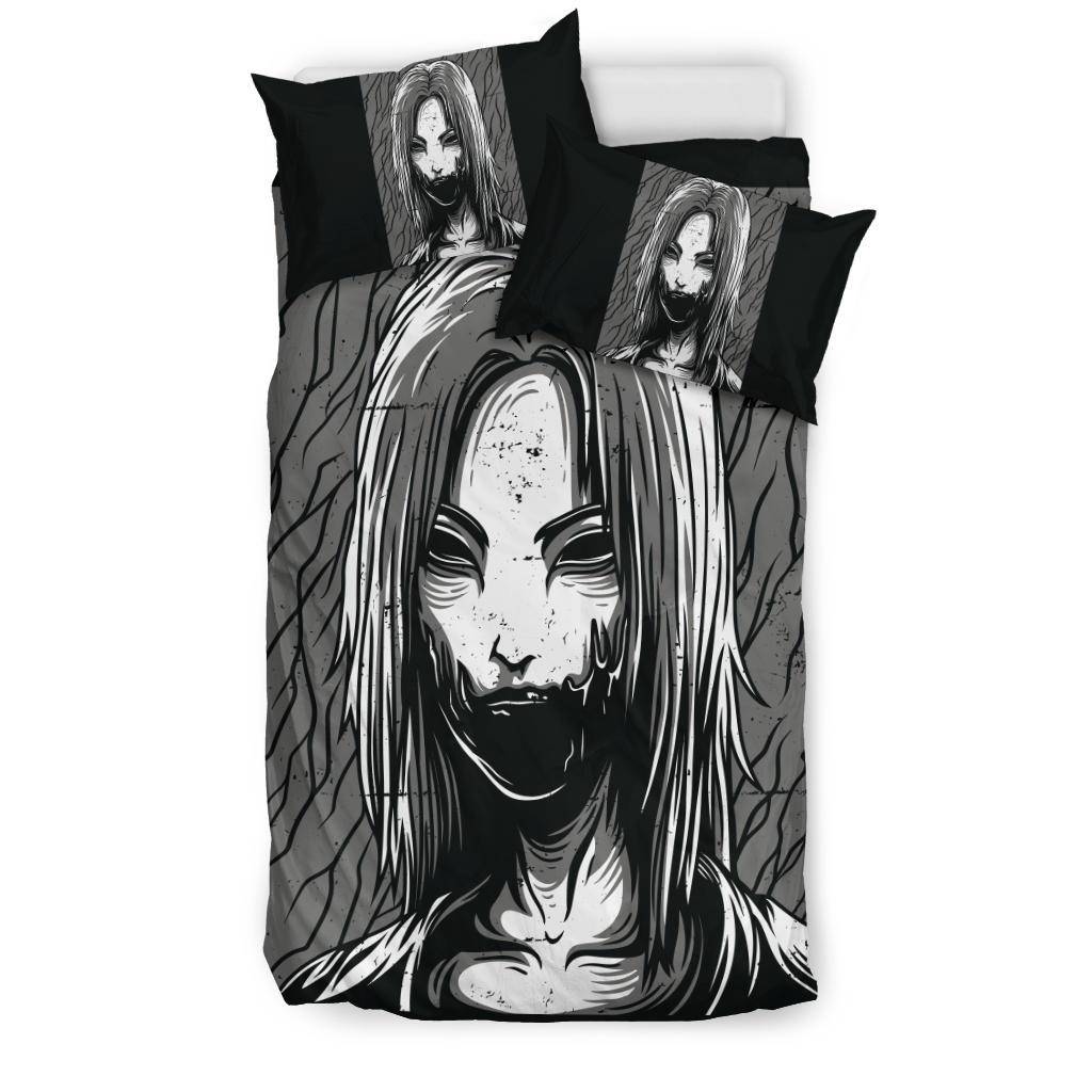 Pretty Scary Slayer Black And White Drawing Bedding Set - Top Content | POD Collection | Free Shipping