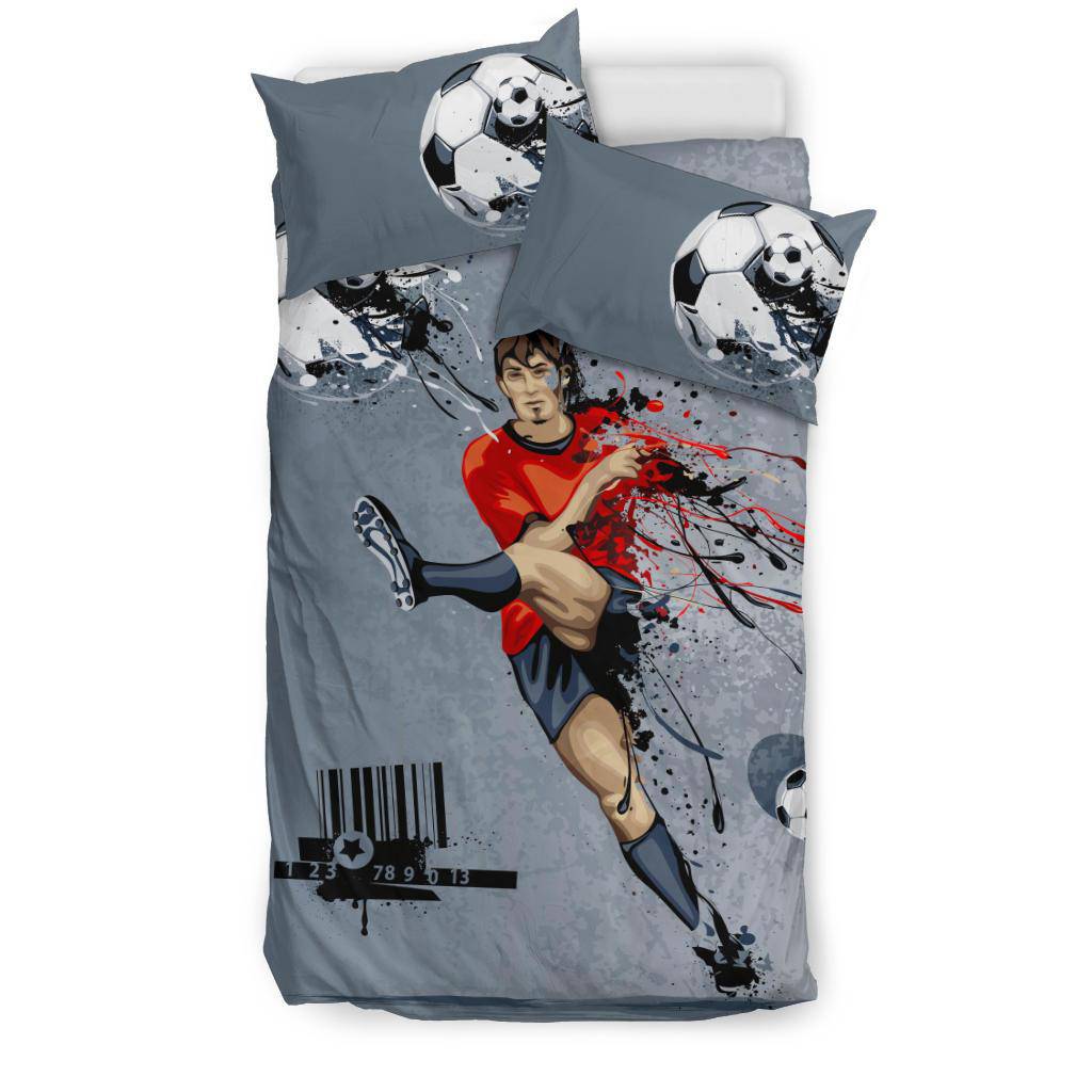 Pro Football Player Kicking Ball Cartoon Bedding Set - Top Content | POD Collection | Free Shipping