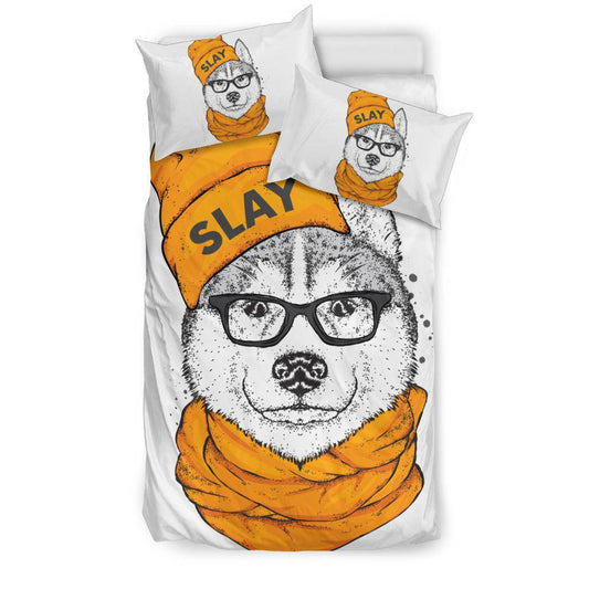 Stylish Slay Husky Cartoon Bedding Set - Top Content | POD Collection | Free Shipping