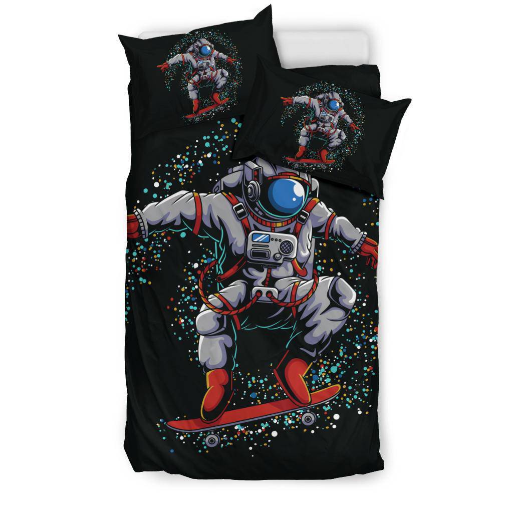 Astronaut Skateboard Outer Space Galaxy Bedding Set - Top Content | POD Collection | Free Shipping