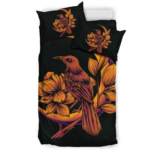 Beautiful Crow Orange Moon Illustration Bedding Set - Top Content | POD Collection | Free Shipping