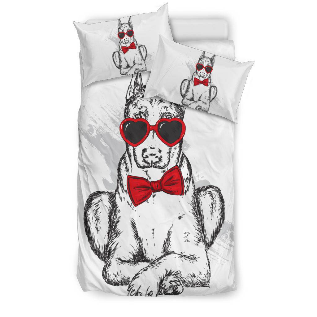 Beautiful Doberman Dog With Glasses and Bow Tie Bedding Set - Top Content | POD Collection | Free Shipping