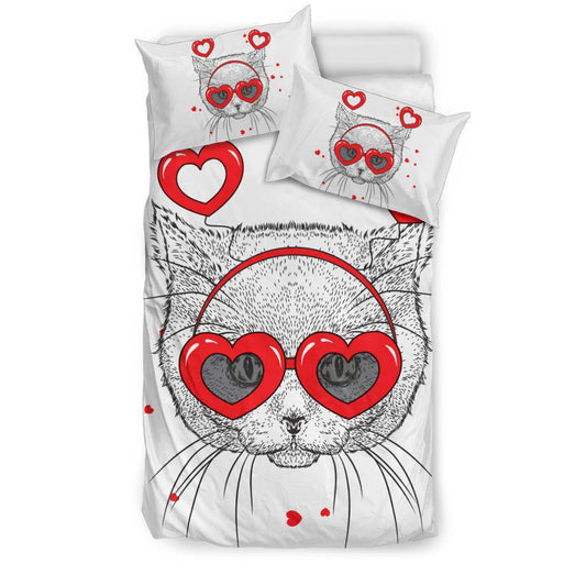 Cat Hearts Cute Valentine Day Gift Bedding Set - Top Content | POD Collection | Free Shipping