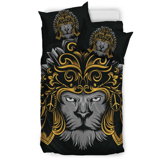 Cool Lion King Head With Ornaments Illustration Bedding Set - Top Content | POD Collection | Free Shipping