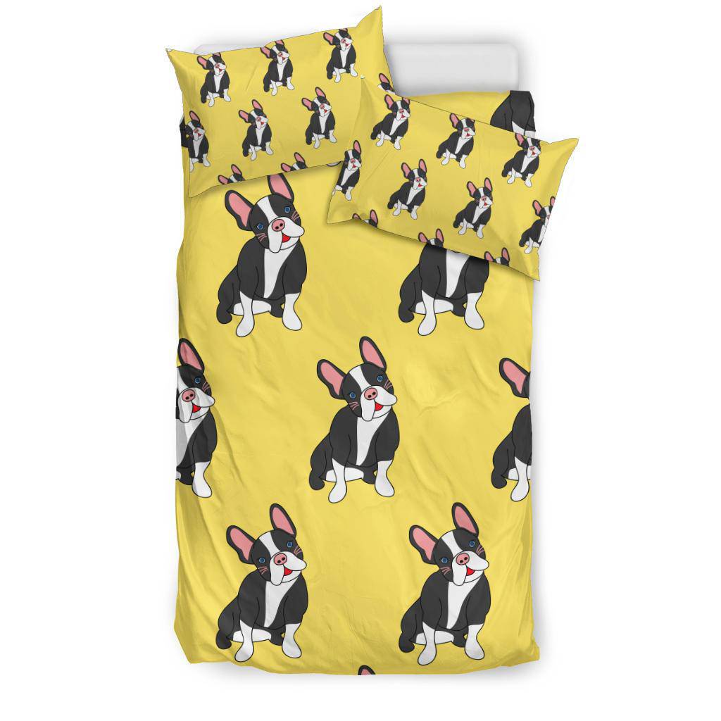 Cute French Bulldog Yellow Background Bedding Set - Top Content | POD Collection | Free Shipping